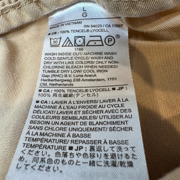 Banana Republic factory tencel pants elastic waist cuff large tan joggers tensil - Picture 3 of 10